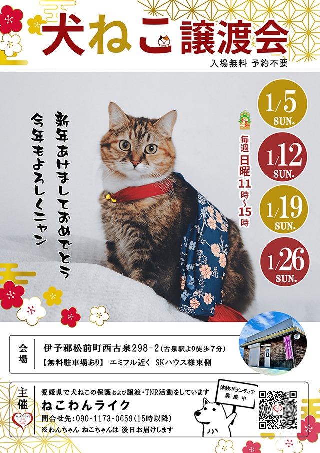 2025年1月保護犬猫譲渡会チラシ