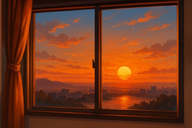 最上階角部屋メリット西側の夕陽